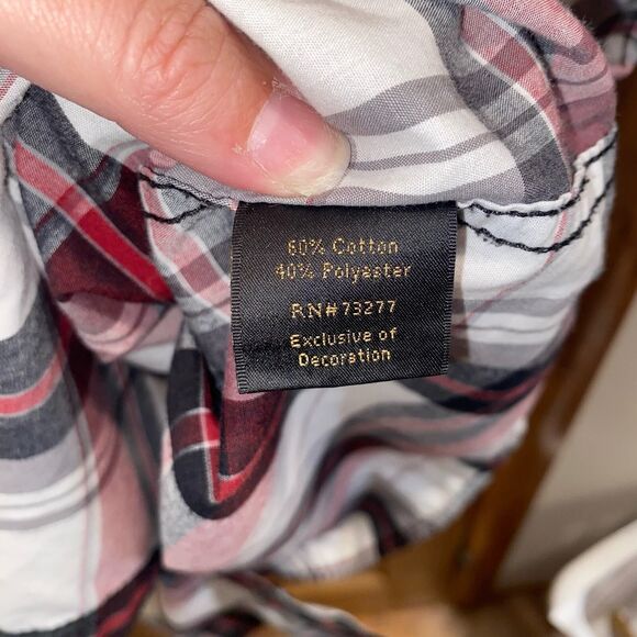 Helix Shirt Men's XXL Short Sleeve Pockets Red Black White Western Rodeo - Picture 4 of 7